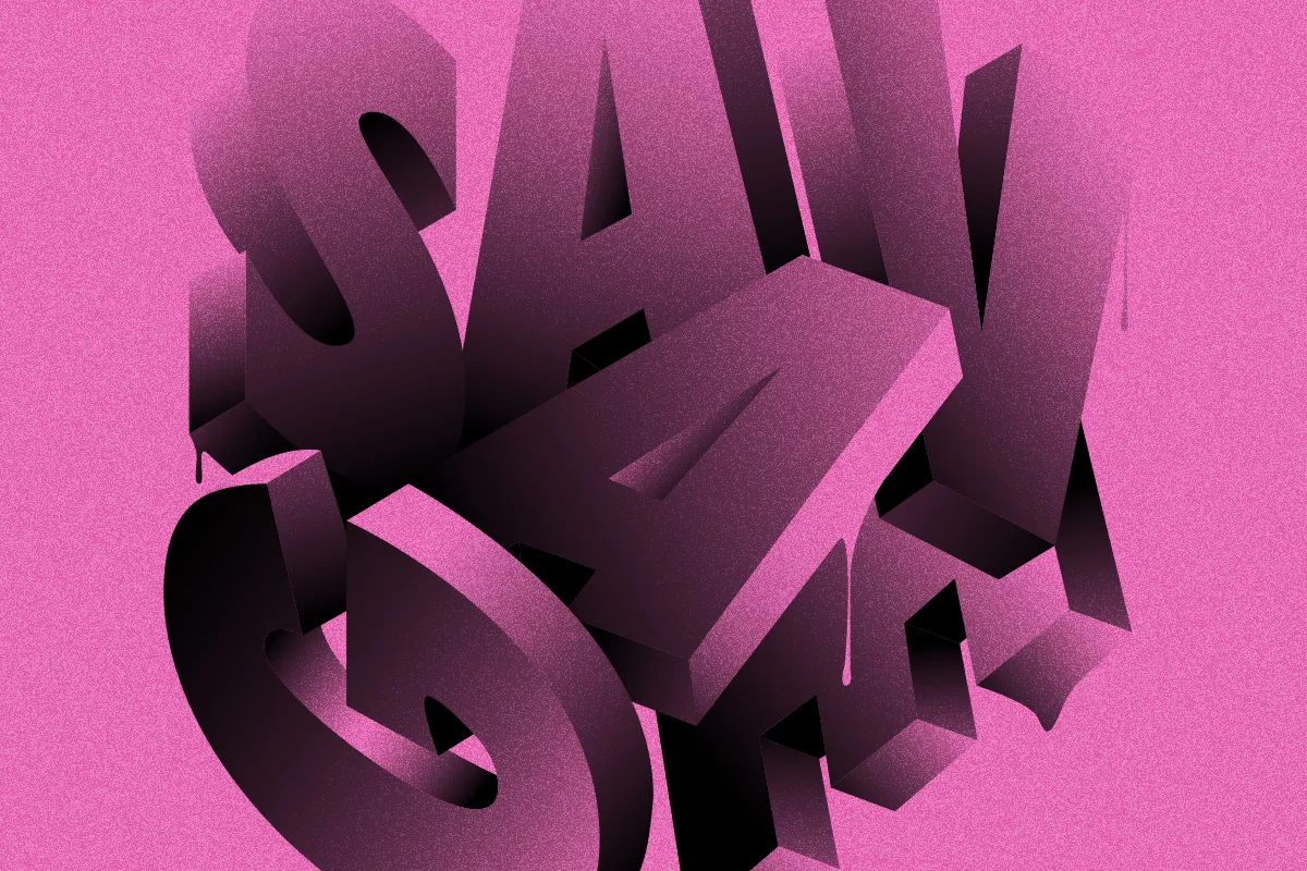 Lettering work by designer, Hust Wilson 