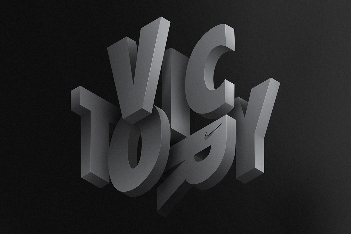'Victory' lettering work by designer, Hust Wilson 