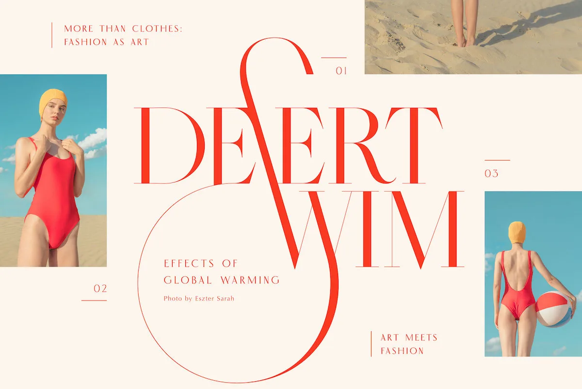 Women of the Year 2020 typography with Masqué hairline typeface & ligatures 