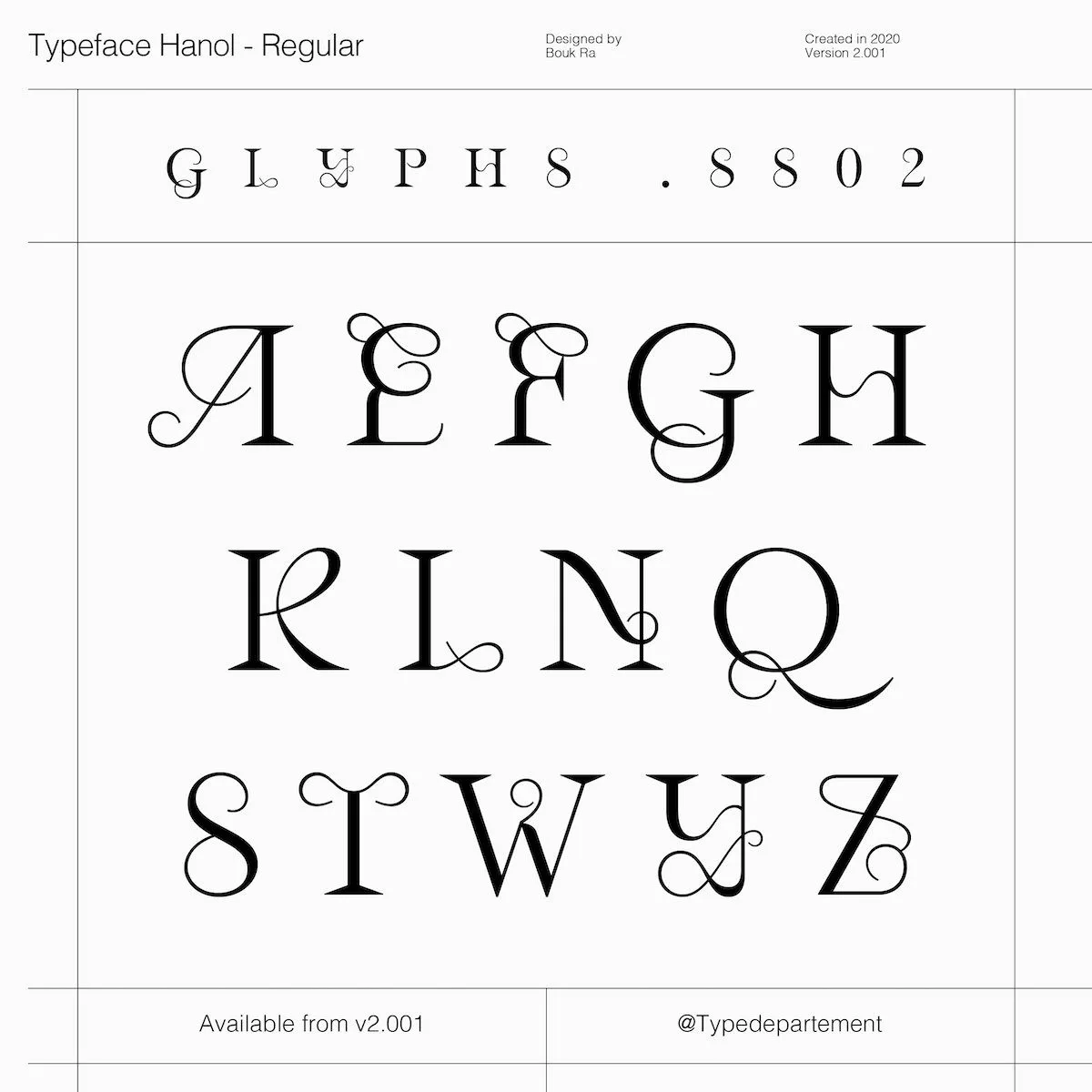 Hanol V.2 Typeface Redesigned Glyphs 