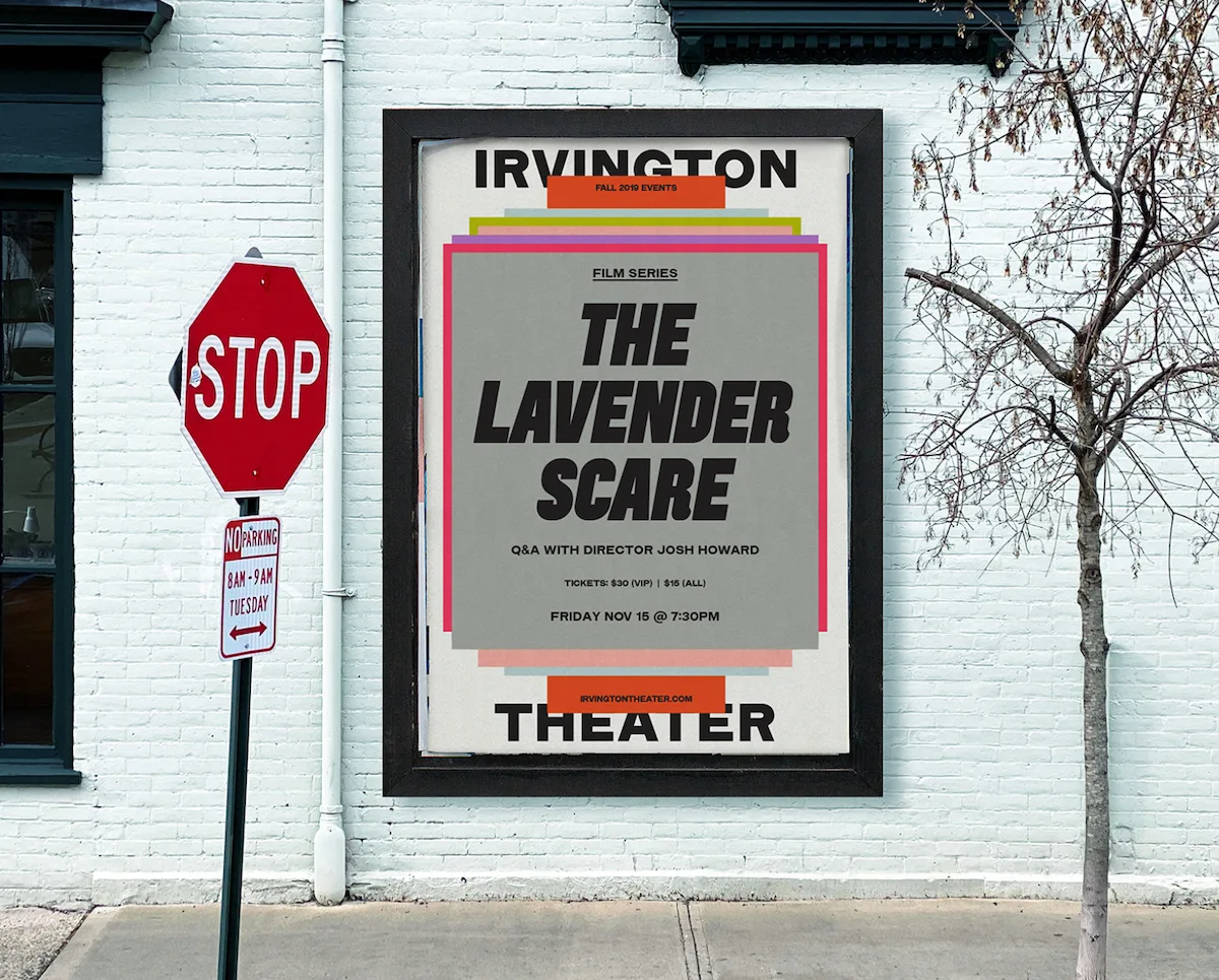 Práctica's branding identity for Irvington Theatre 