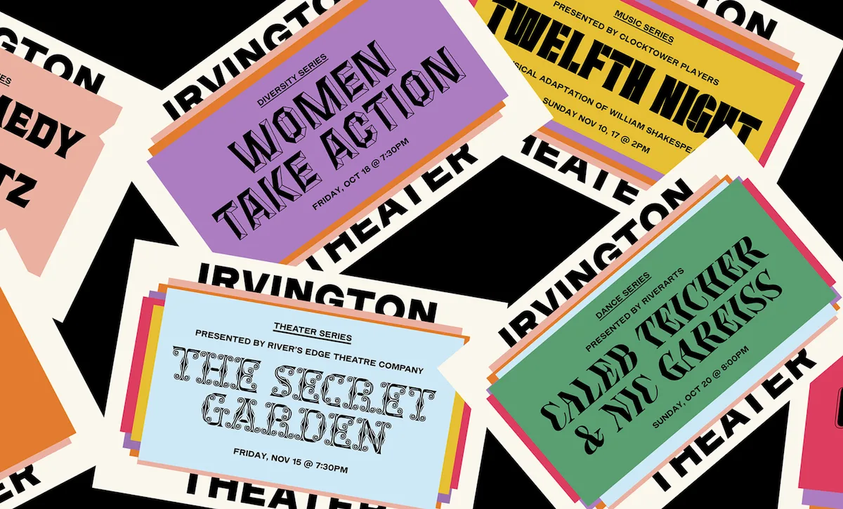 Práctica's branding identity for Irvington Theatre 