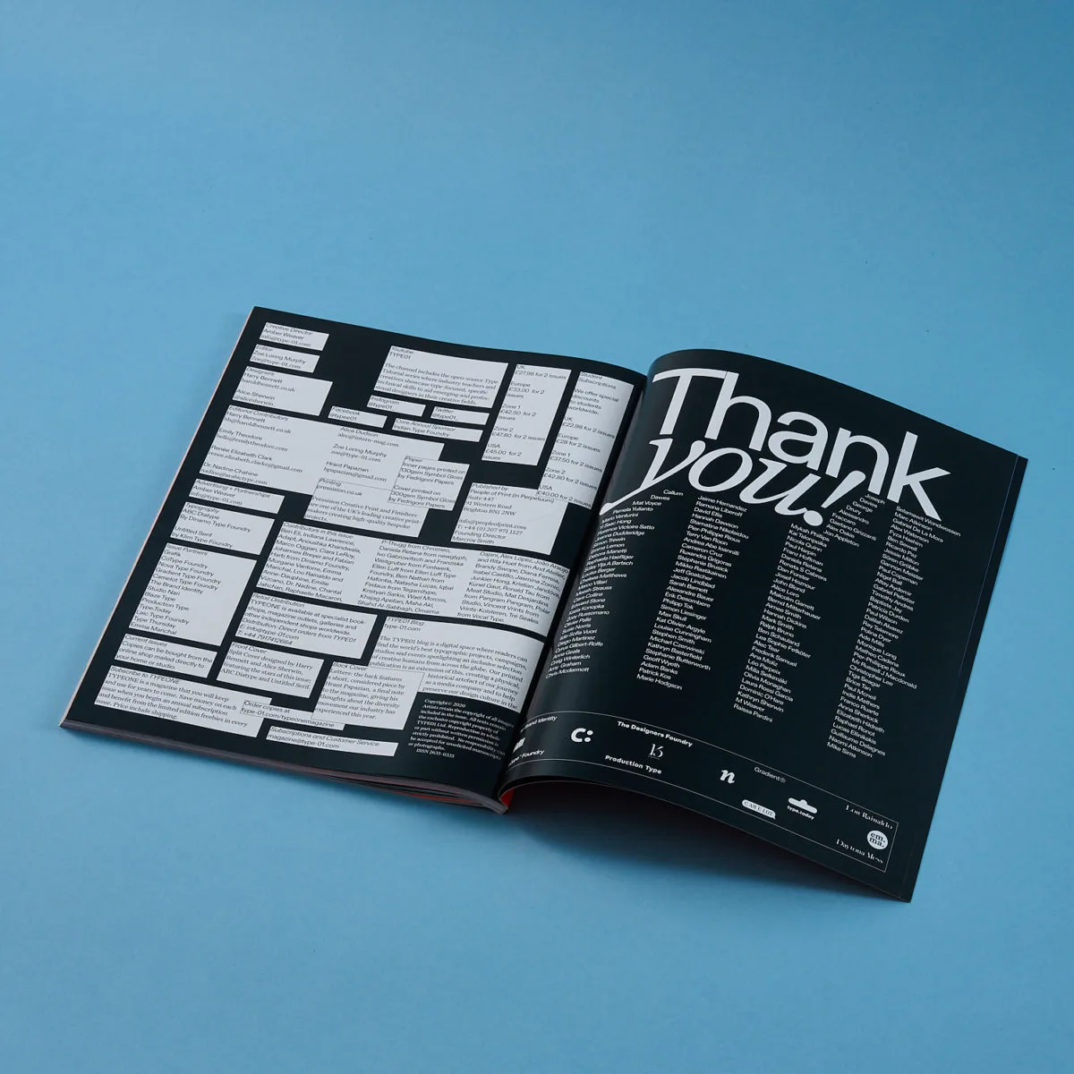 TYPEONE Magazine spreads