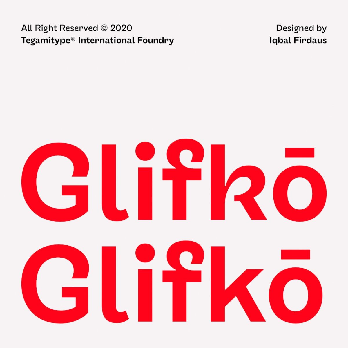 Sans serif grotesque typeface, TG Glifko. 