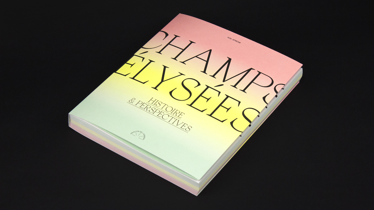 Blaze Type's Apoc font in-use, book design for 'Champs Élysées. Histoire & Perspectives' by ABM Studio.