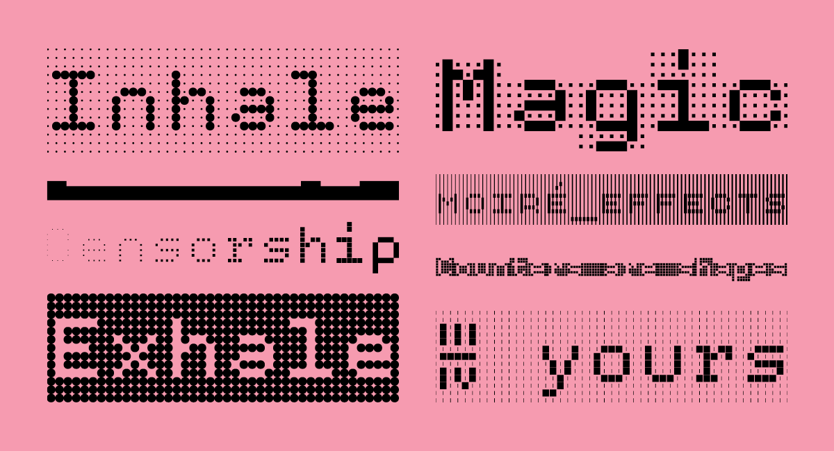 Graphic of Gridlite – an experiment with a modular negative space, is a side effect of a grid addiction. It’s simplified and monospaced and variable ready to be animated, typed, scaled up, scaled down, rounded, or otherwise deformed. 