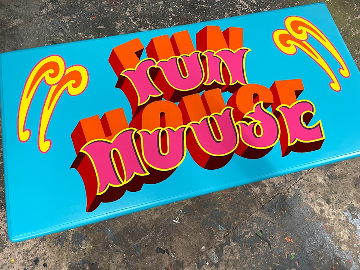 "Fun House" Populuxe hand-painted lettering by Joel Poole 
