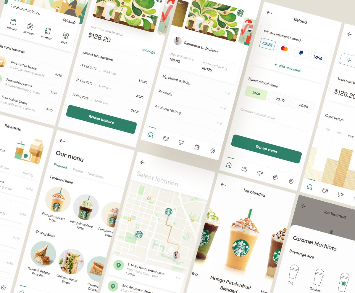 Starbucks App Redesign, Tofu Design. 'How to Choose the Best Font for Your Web Page With Daniel Tan'
