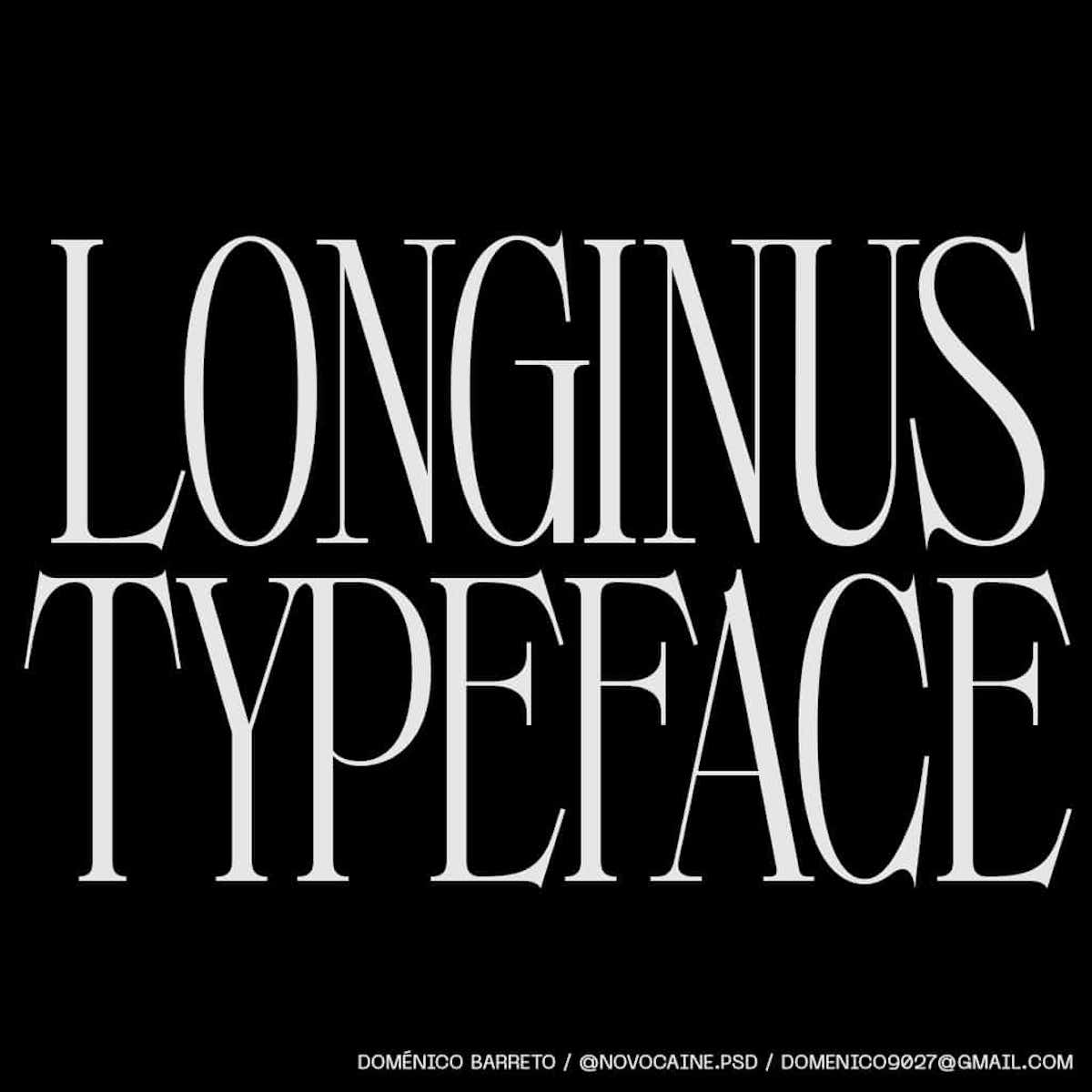 Longinus typeface by Domenico Barreto, available on Type Department. 