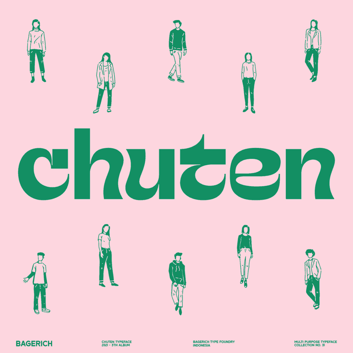 Chuten, a multipurpose display font by Bagerich Type Foundry, available on Type Department. 