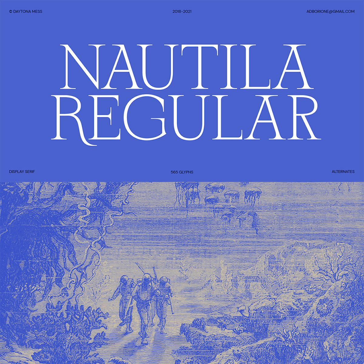 Nautila Regular, a font designed by Daytona Mess available on Type Department.
