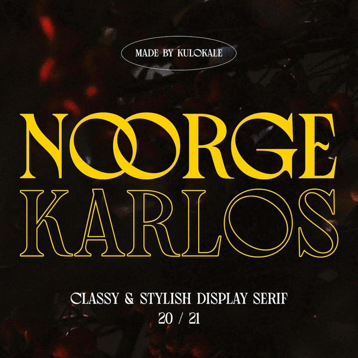 Noorge Karlos font, designed by Kulokale Studio, available on Type Department.