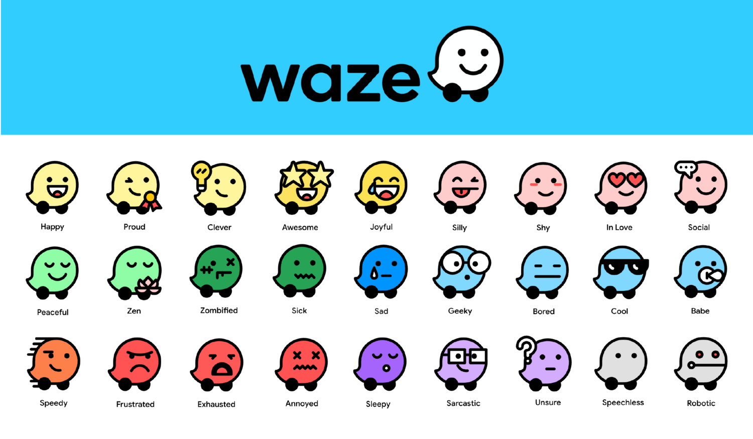 Waze Identity design. Client: Waze, Work at Pentagram Design. Image accompanying the interview: "A Glimpse of the Journey to Becoming a Senior Designer."