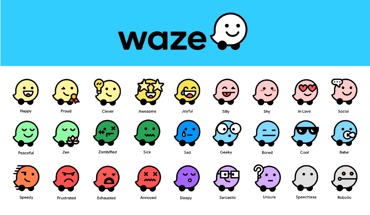 Waze Identity design. Client: Waze, Work at Pentagram Design. Image accompanying the interview: "A Glimpse of the Journey to Becoming a Senior Designer."