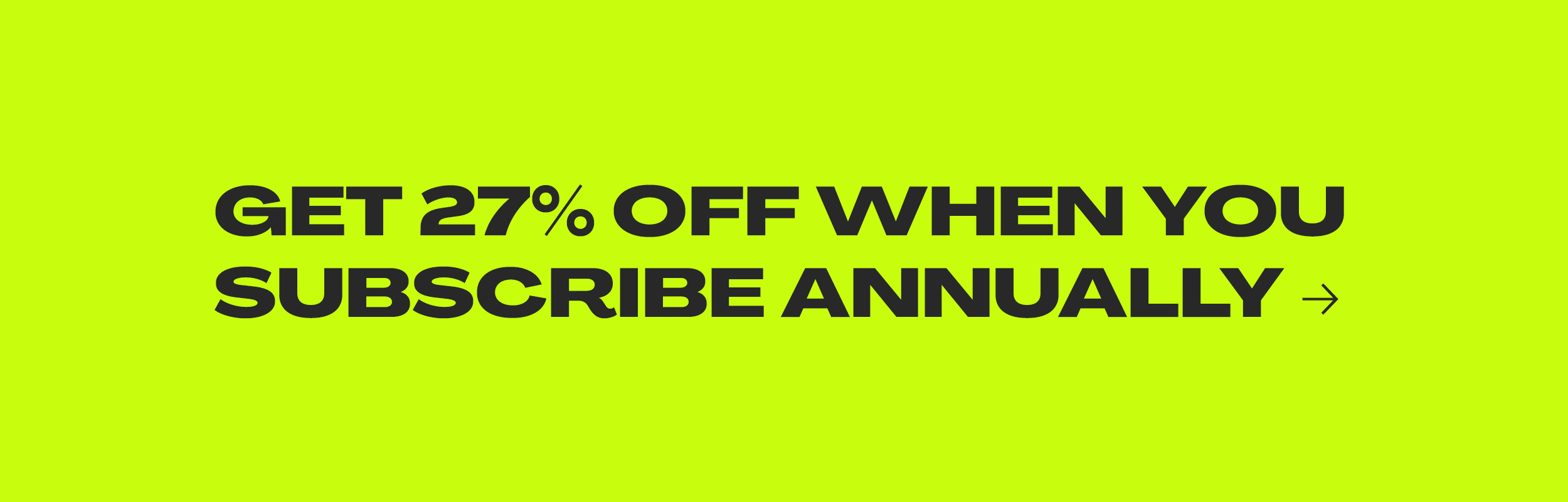 27% off subscriptions