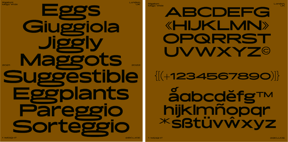 Rigatoni – font design by Giulia Boggio.