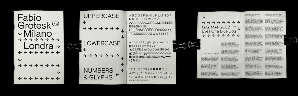 Fabio XM, font design by Giulia Boggio.