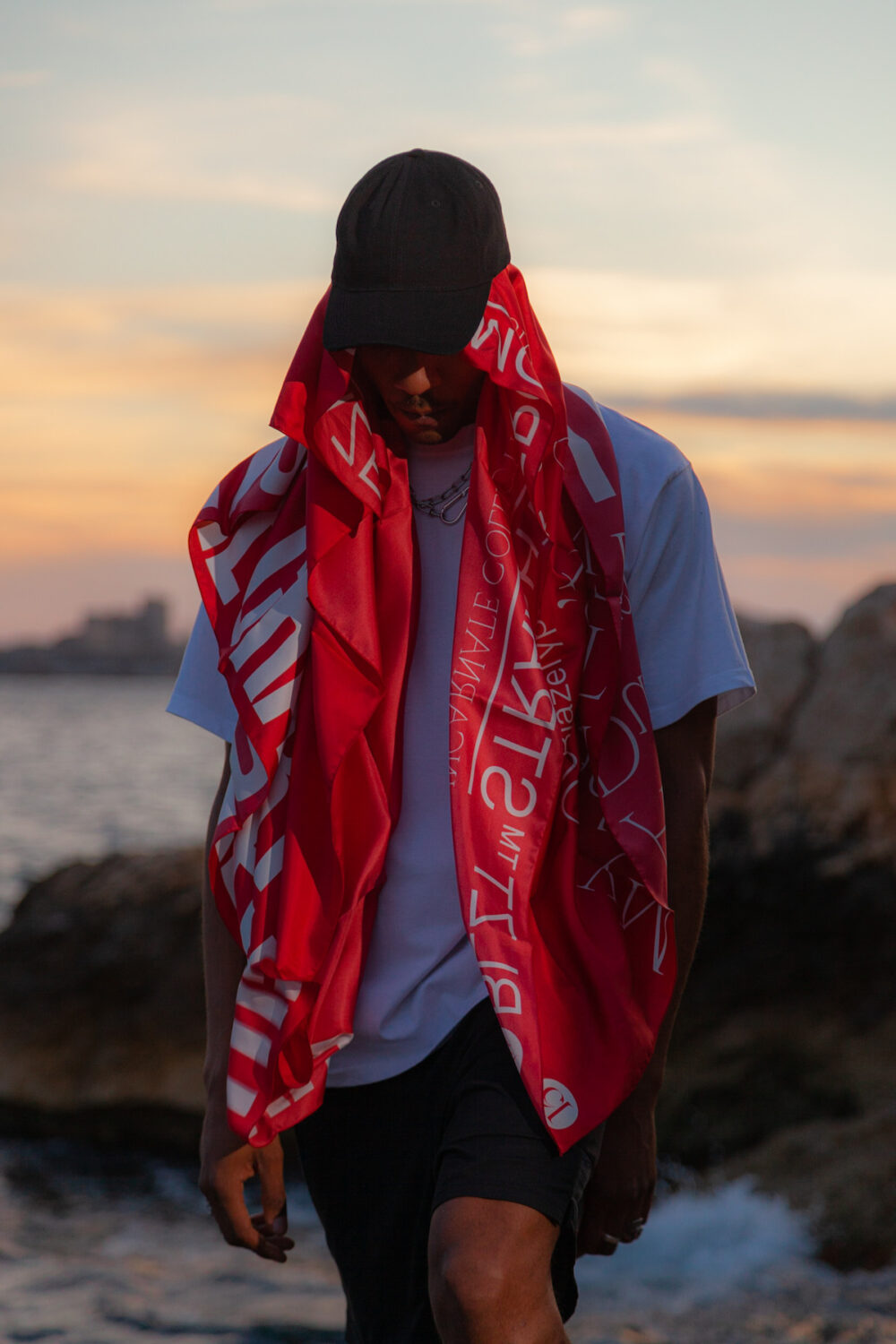 The SFTB Scarf, a silk scarf printed with fonts – the Blaze Type Incarnate collection.